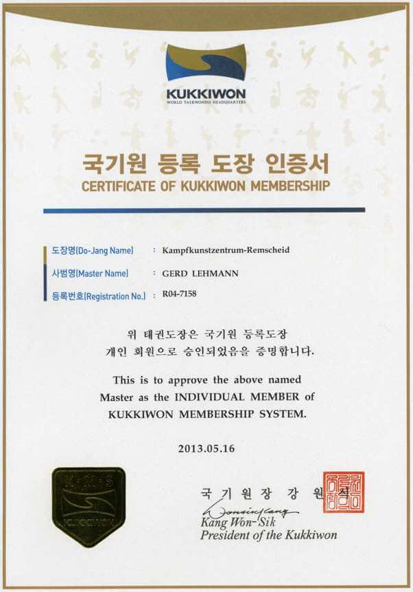 Kukkiwon Membership